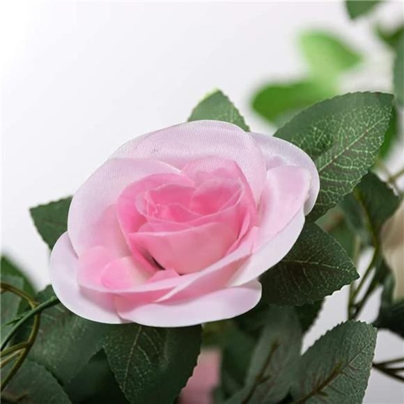 2 PCS (16FT) Fake Rose Vine Garland Artificial Flowers Plants for Hotel Wedding - Picture 2 of 7